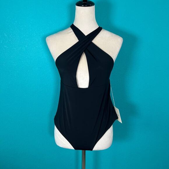 NWT Mara Hoffman Audrey One Piece Deep Cut Swimsuit Swim Surf Paddle Size L - Picture 2 of 6
